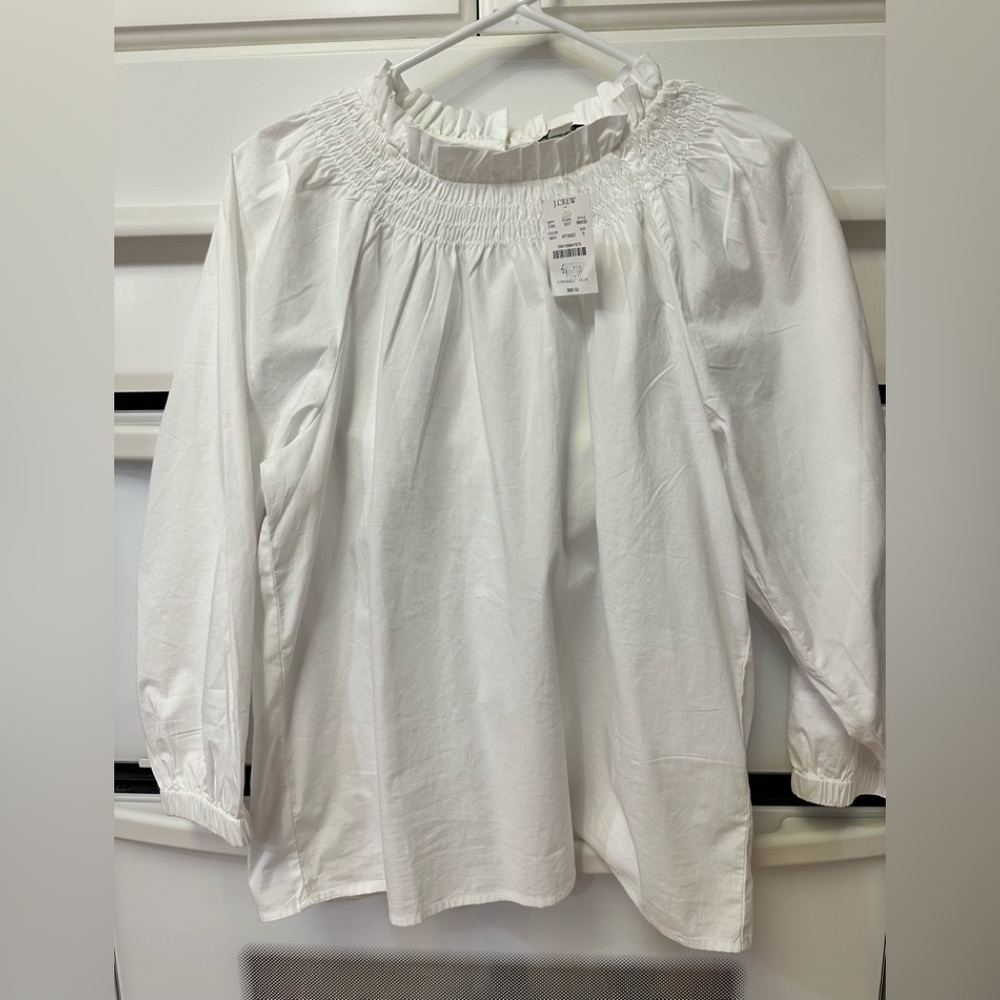 J crew white cotton blouse